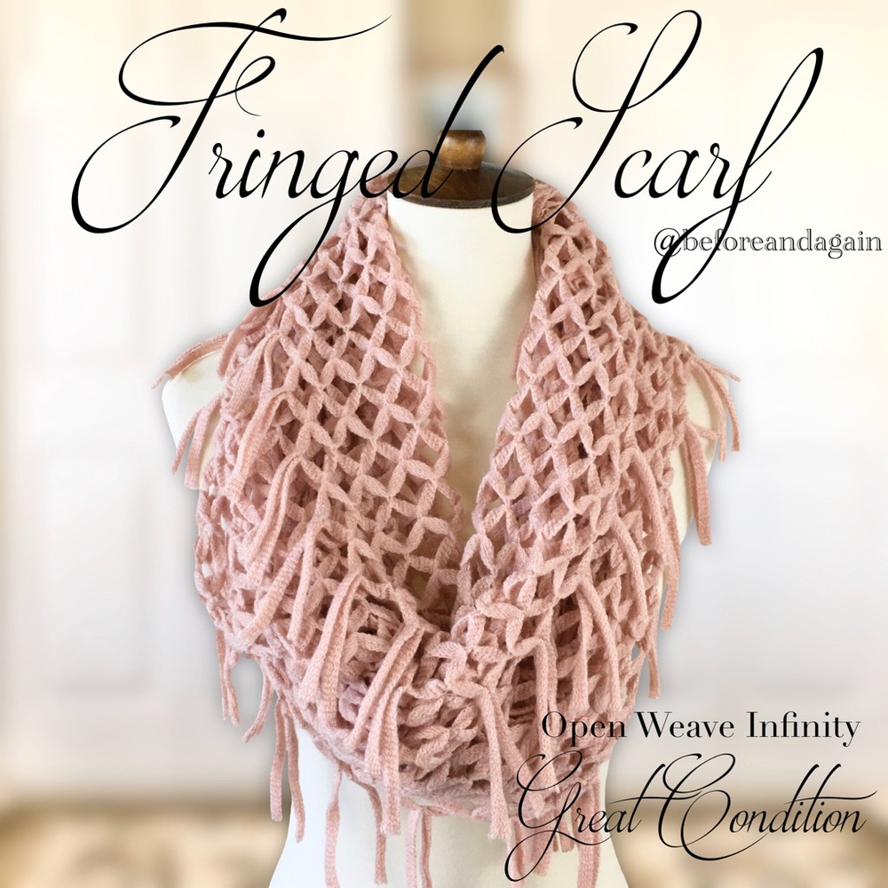 Open Weave Fringe Scarf